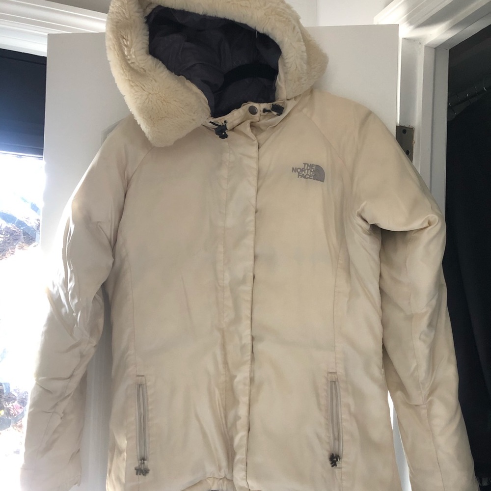 North Face ‘Puffy’ Jacket, cream color